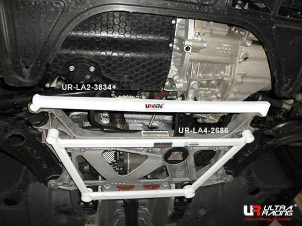 Ultra Racing Volkswagen Passat B8 (TYP 3G) 1.8 TSI 2WD 15-22 UltraRacing 2-Point Front Lower Tiebar (3834) UR-LA2-3834