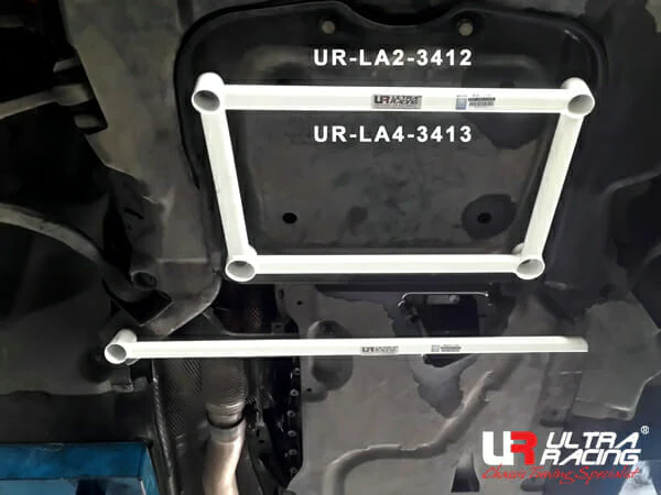 Ultra Racing BMW E84 (X1) 2.0 4WD 09-15 UltraRacing 2-Point Front Lower Tiebar (3412) URTW-LA2-3412