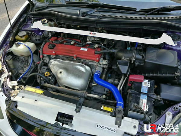 Ultra Racing Toyota Caldina (T240) 2.0ZT 2WD NA 02-07 UltraRacing 2-Point Front Upper Strutbar (449) UR-TW2-449