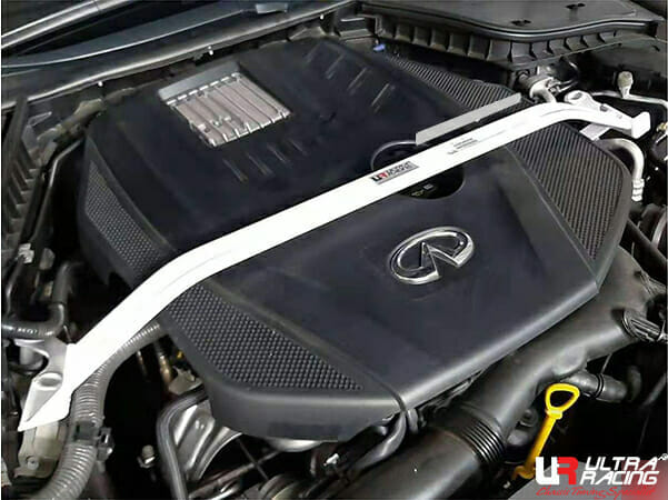 Ultra Racing Infiniti Q50 S (V37) 2.0T 2WD FL 16+ UltraRacing 2-Point Front Upper Strutbar (3998) URTW-TW2-3998