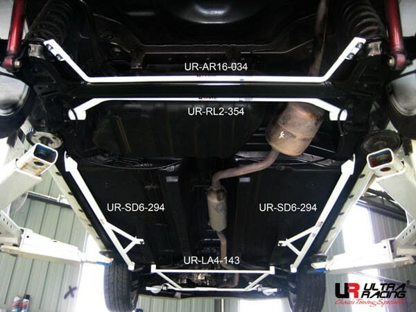 Ultra Racing Perodua Myvi (M300) 1.0/1.3 2WD 05-11/Myvi (M600) 1.3/1.5 11-17 UltraRacing 2-Point Rear Lower Bar (354) UR-RL2-354
