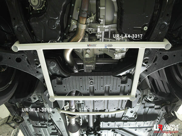 Ultra Racing Lexus RX 350/450H (AL10) 3.5 V6 4WD FL LHD/RHD 96-04 UltraRacing 4-Point Front Lower Brace (3317) UR-LA4-3317