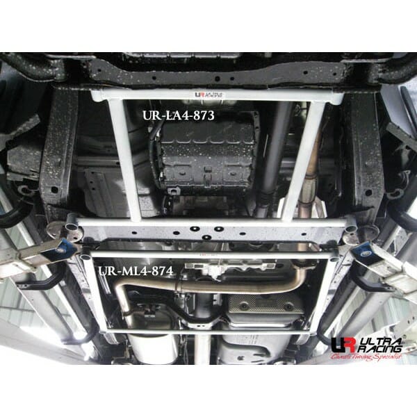 Ultra Racing Nissan Navara (D40) 2.5 4WD 04-17 UltraRacing 4-Point Mid Lower Brace (874) UR-ML4-874