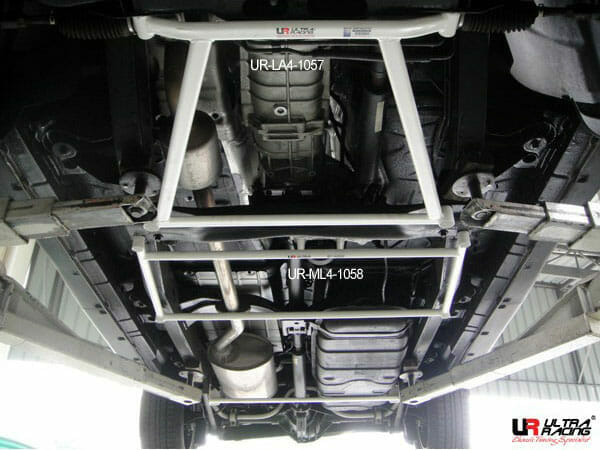Ultra Racing Ssangyong Actyon Sport 2.0D 4WD 06-18 UltraRacing 4-Point Mid Lower Brace (2308) URKR-ML4-2308